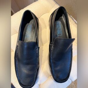 Kenneth Cole Reaction World Hold On Soft Black Leather Driving Loafers Sz 10M